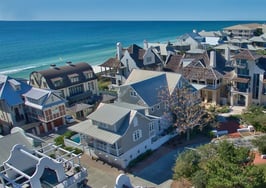 scenic view of luxury beach homes