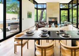 luxury family room and fireplace