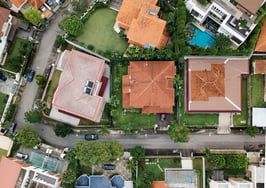 Aerial view of neighborhood