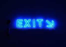 blue exit sign