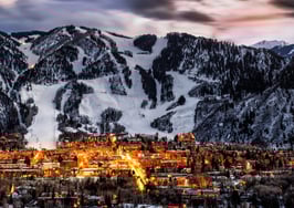 Aspen skyline from an overlook in the winter