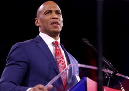 Picture of HUD Secretary Scott Turner speaking at a podium.