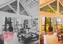 An image of the same house twice; one is black and white and the other in color to represent how to revive a listing without dropping the price.