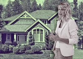 A picture of a woman agent standing in front of a listing to represent tech tools to elevate your listing presentation.