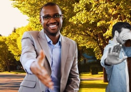 Two agents, one shy and one open, communicating agent value representing how to protect your commission.