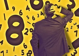 confused man calculating cost per lead
