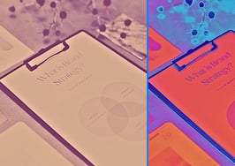 A twinning image of real estate paperwork, one bland and the other colorful, to illustrate a brand transition playbook.