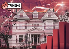 A picture of an old creepy house with a red sky and storms in the background to represent Stranger Things marketing lessons for staying visible in an Upside Down market.