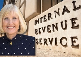 Bernice Ross' headshot in front of an IRS building to represent income tax strategies.