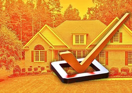 An image of a house with a checkmark in front of it to represent a listing report card.