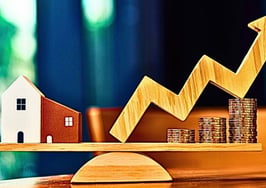 An image of a scale and a chart arrow going up to represent a scalable real estate brokerage system.