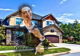 An image of a transparent real estate agent in front of a house to signify real estate leadership skills.