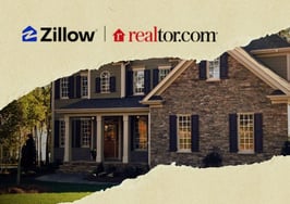 Zillow and Realtor.com logos side by side with a sneak preview of house