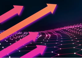 Abstract image of digital network and upward arrows illustrating real estate talent moves