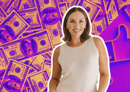Alyssa Jones standing in front of a half money, half thumbs up background to represent real estate social media ROI.