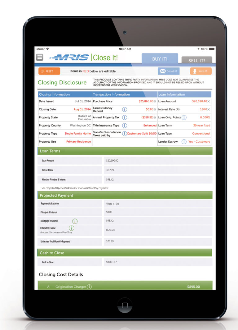 MLS arming agents with app that calculates buyer and seller closing costs