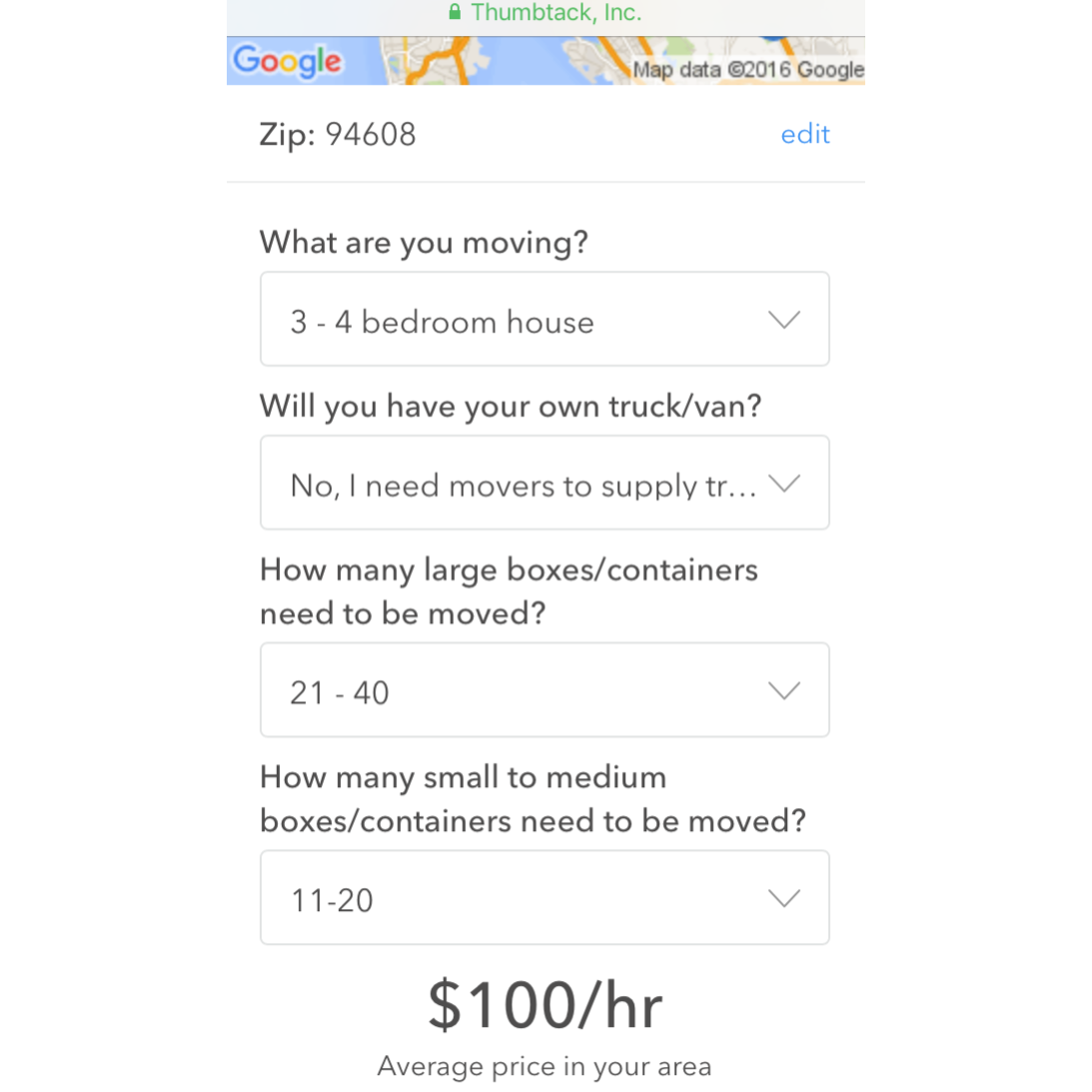 Thumbtack Trip Calculator Helps Residents Budget The Move Inman