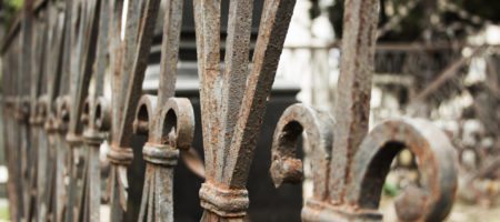 A gate in front of a New Orleans home