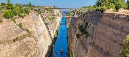 A long, deep canal
