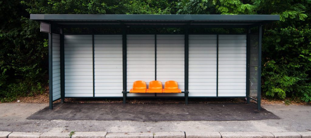 A bus bench