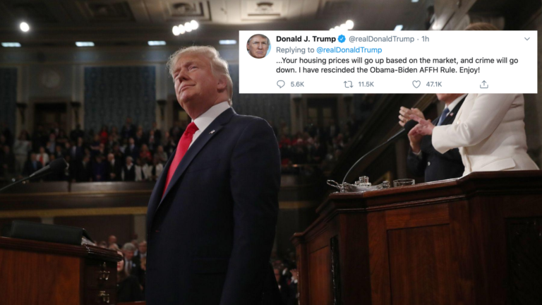 Trump tells suburban homeowners to ‘enjoy’ repeal of fair housing rule
