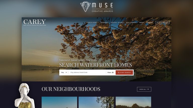 Real Estate Webmasters wins Gold award for design of CarlyCarey.com