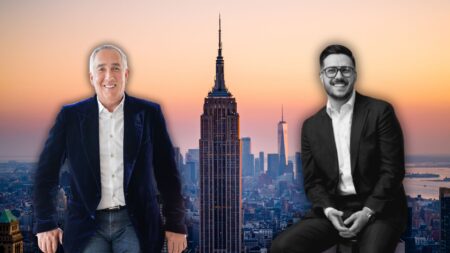 Stephen Kotler and son Max Kotler depart Douglas Elliman