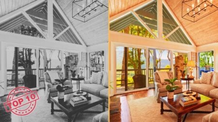 An image of the same house twice; one is black and white and the other in color to represent how to revive a listing without dropping the price.