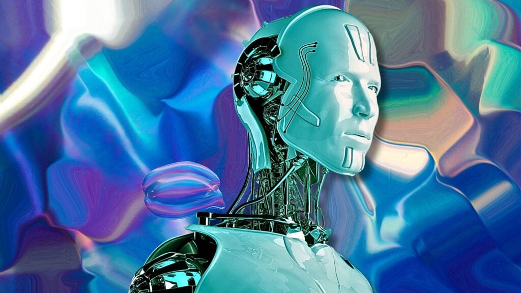Robot face symbolizing AI trust signals.
