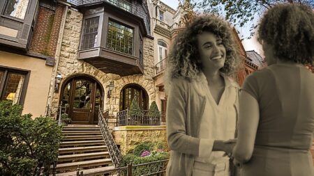 historic homes with smiling real estate agent to symbolize referral-based real estate business