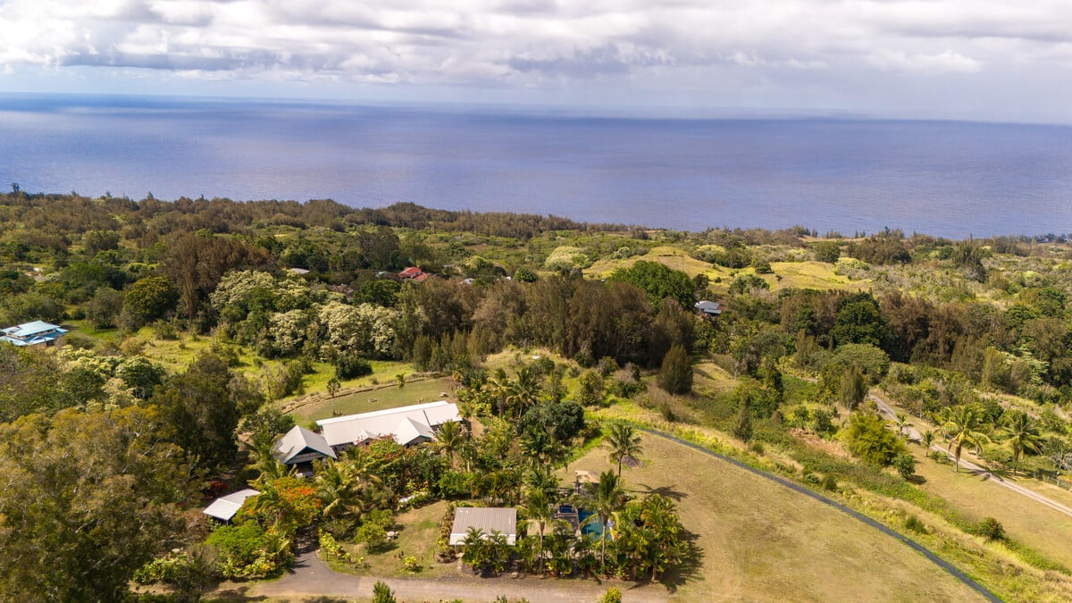 Aerial view of 47-4567 Honokaa Waipio Road in Honokaa, Hawaii