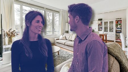 Two people having the price reduction conversation in a home.