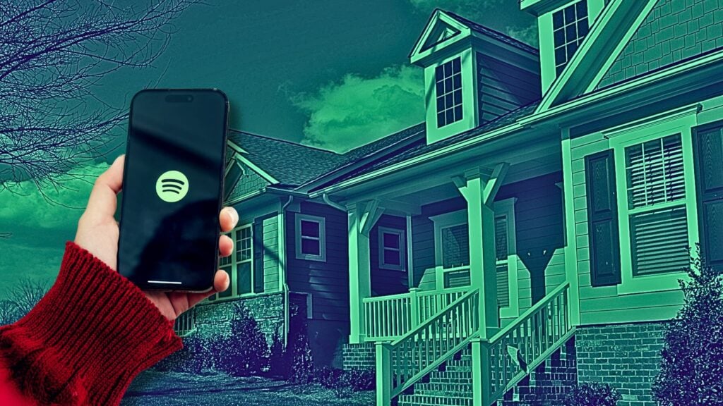 House with phone to illustrate the Spotify lead generation idea.
