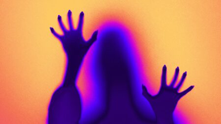 scary silhouette of a woman