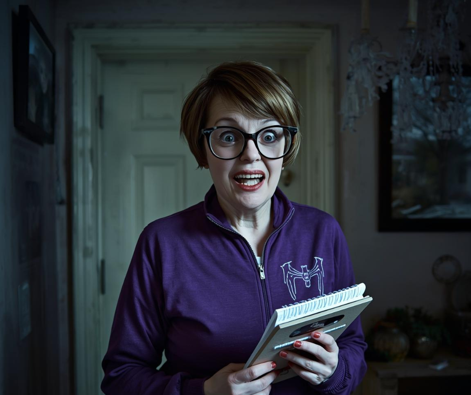 A bug-eyed woman with an HOA clipboard in her hand to represent real estate monsters.