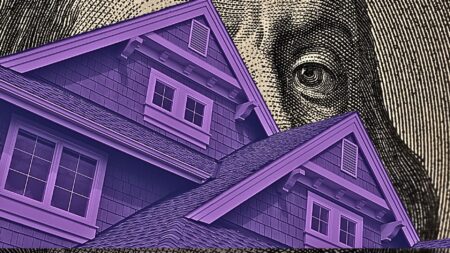 A house with Ben Franklin peeking over the roof to signify down payment assistance education.