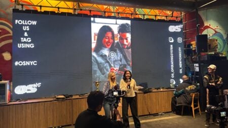 Elizabeth Koneru and her daughter Isabella at pitch battle