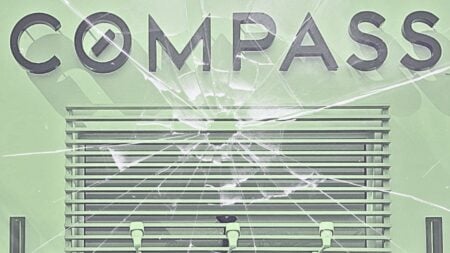 The Compass facade is cracking