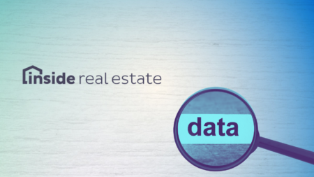 An Inside Real Estate logo with a magnifying glass over the word data to represent Inside Real Estate AI.