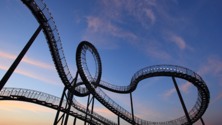 An image of a roller coaster to indicate home price growth.