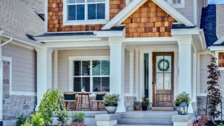 Newly built two-story single-family home, the type of property tracked in Census new-home sales data
