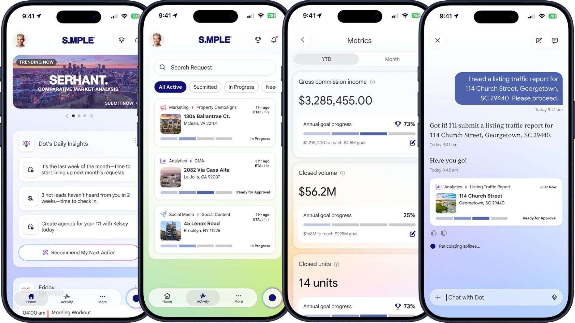 Dot, the AI assistant for SERHANT. S.MPLE 2.0 platform