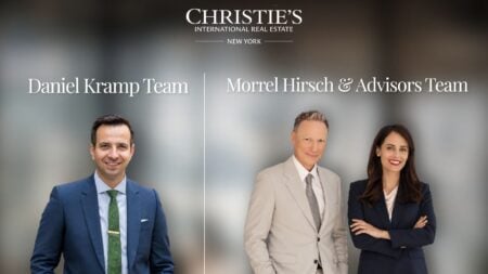 Daniel Kramp, broker, Howard Morrel and Leslie Hirsch, whose teams The Daniel Kramp Team and Morrel Hirsch & Advisors Team joined Christie’s International Real Estate New York.