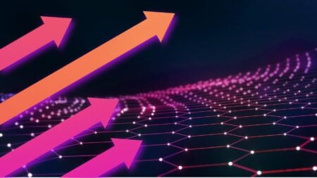 Abstract image of digital network and upward arrows illustrating real estate talent moves