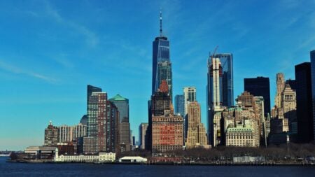 New York City skyline with Manhattan residential towers, where condos and co-ops may face the pied-à-terre tax